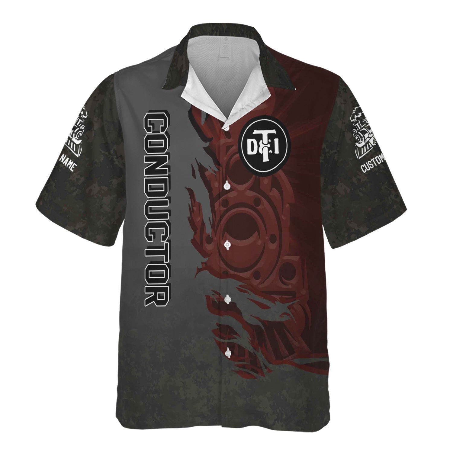 Railspirit Personalized Detroit Toledo And Ironton Railroad Hawaiian Shirt Blazing Style with Custom Position Train Shirt