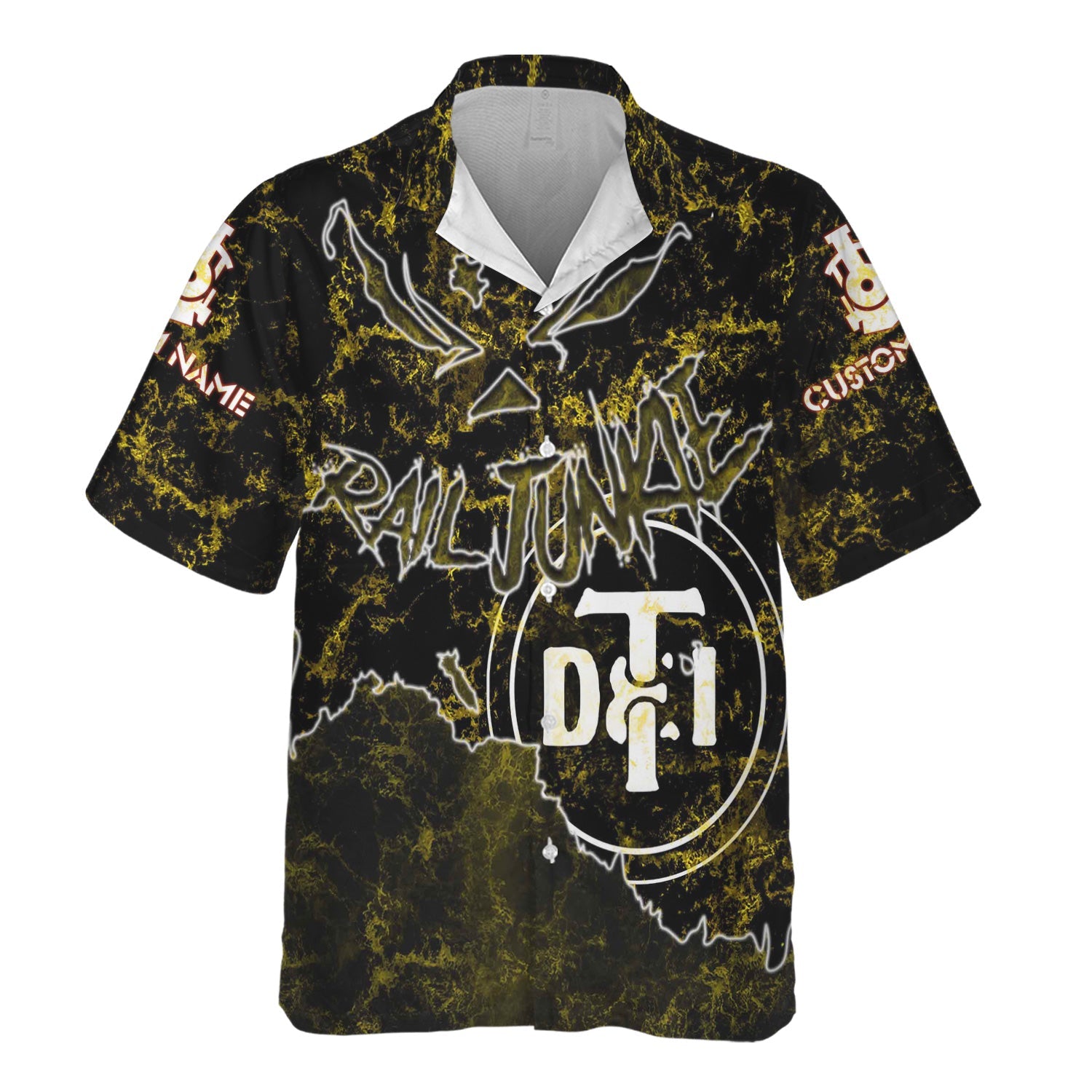Railspirit Personalized Detroit Toledo And Ironton Railroad Hawaiian Shirt Torn Graphic Style Train Shirt For Rail Junkie
