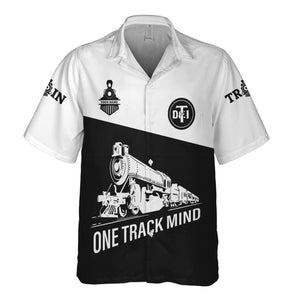 Railspirit Personalized Detroit Toledo And Ironton Railroad Hawaiian Shirt One Track Mind Unisex Train Shirt Gift Idea For Train Lover