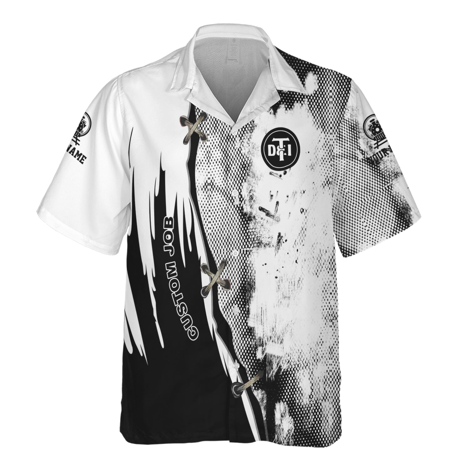 Railspirit Personalized Detroit Toledo And Ironton Railroad Hawaiian Shirt Retro Stitches Design with Custom Position Train Shirt