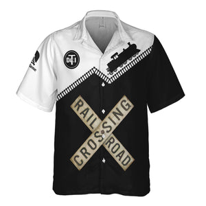 Railspirit Personalized Detroit Toledo And Ironton Railroad Hawaiian Shirt Railroad Crossing Printed Train Track Shirt