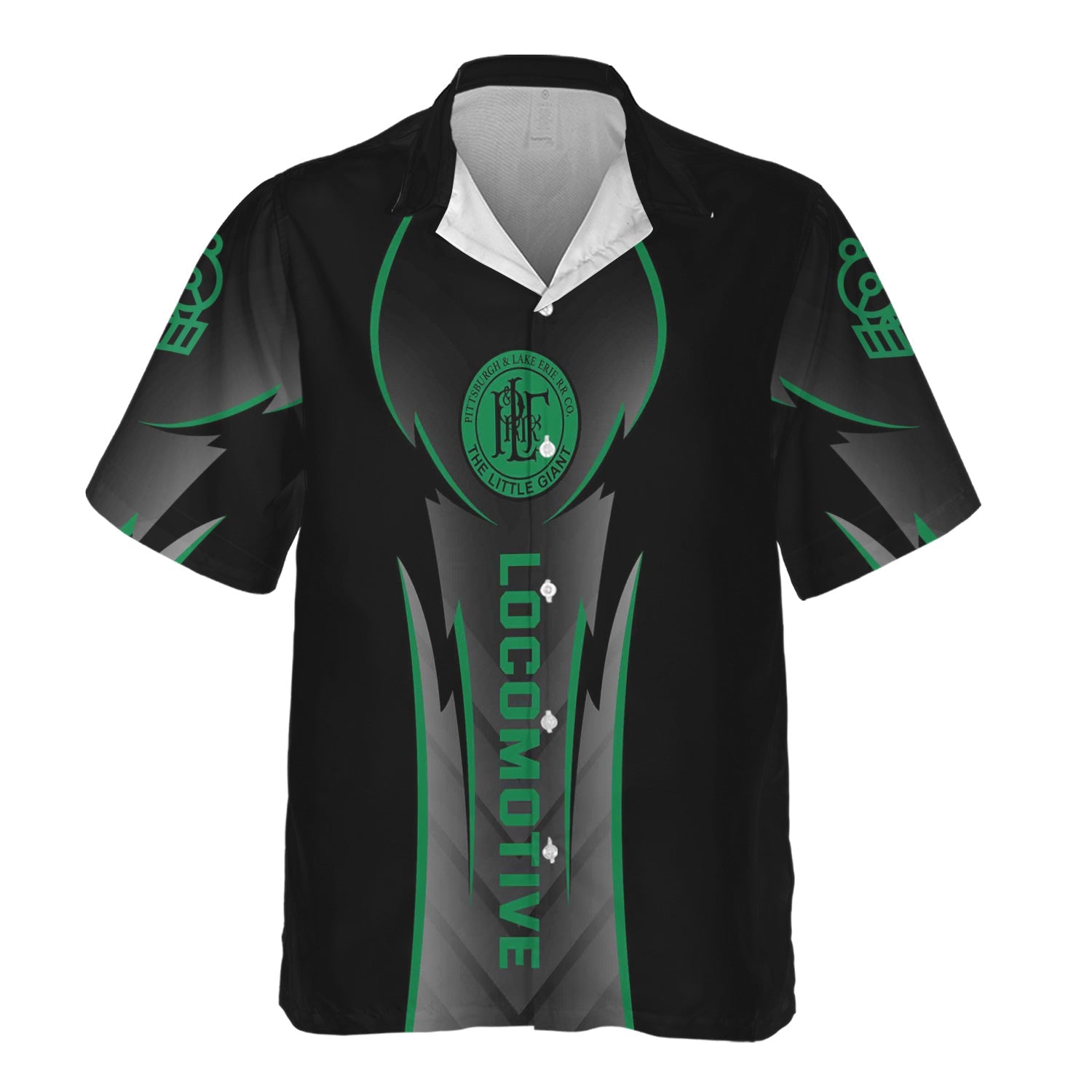 Railspirit Personalized Pittsburgh And Lake Erie Railroad Hawaiian Shirt Striking Line Style Train Shirt For Locomotive Lovers