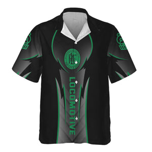 Railspirit Personalized Pittsburgh And Lake Erie Railroad Hawaiian Shirt Striking Line Style Train Shirt For Locomotive Lovers