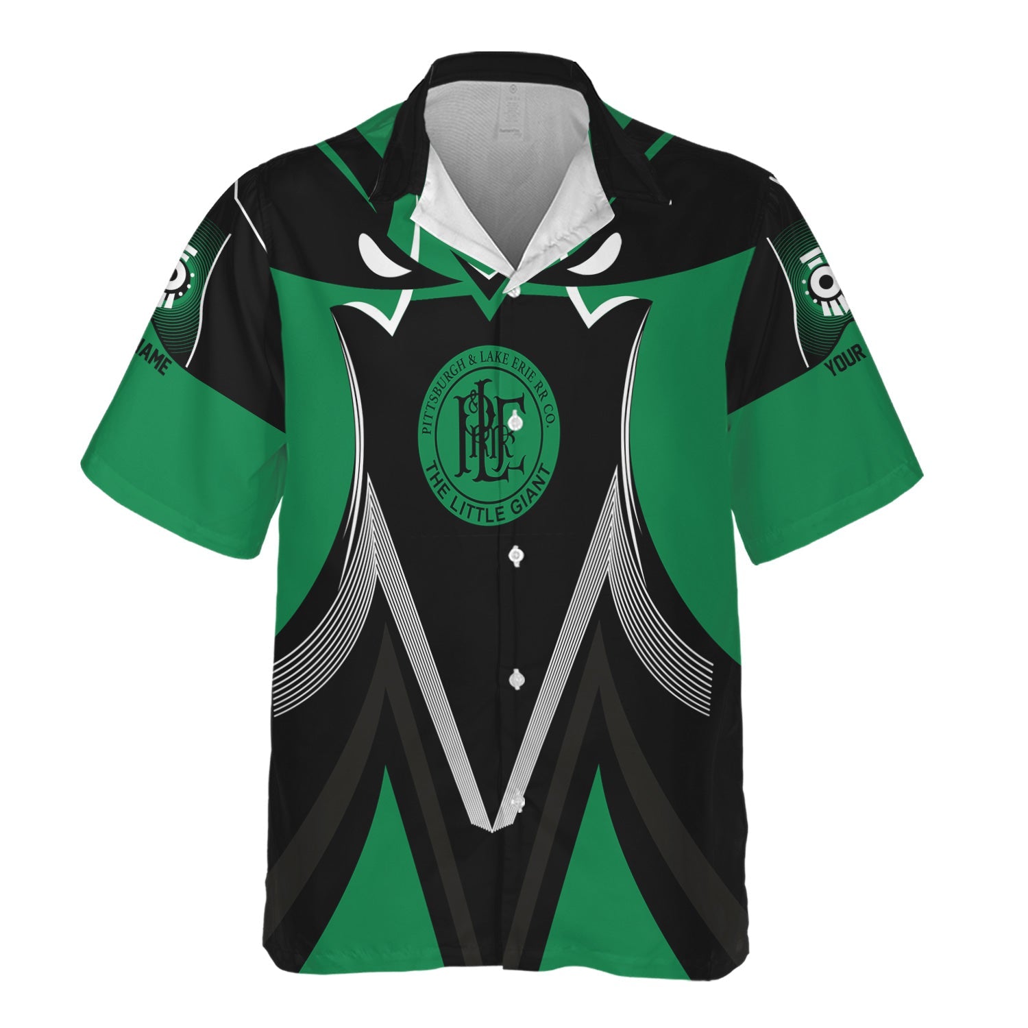 Railspirit Personalized Pittsburgh And Lake Erie Railroad Hawaiian Shirt Vibrant Graphic Pattern Shirt For Train Enthusiasts