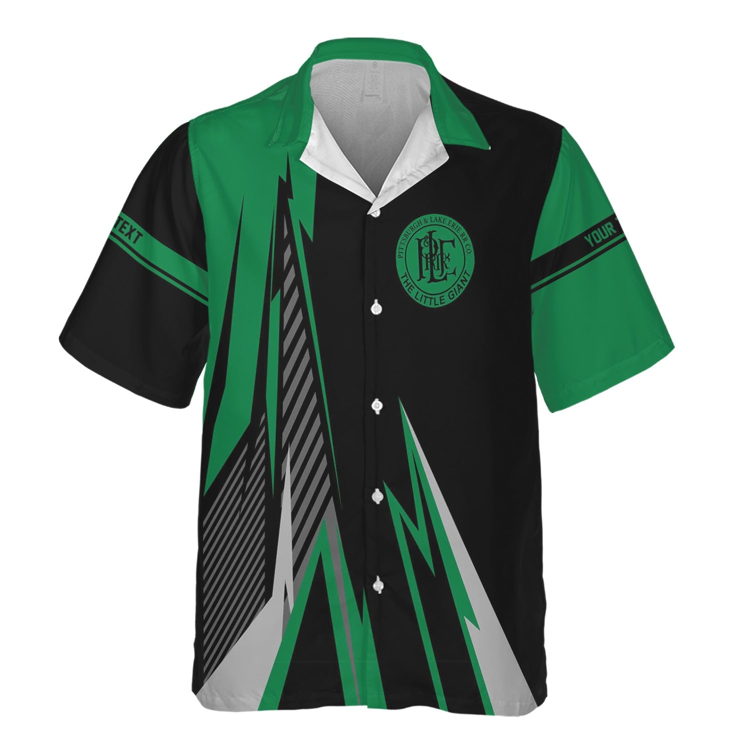 Railspirit Personalized Pittsburgh And Lake Erie Railroad Hawaiian Shirt Lightning-Inspired Railway Style Shirt For Train Lovers