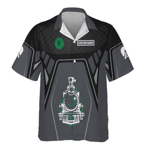 Railspirit Personalized Pittsburgh And Lake Erie Railroad Hawaiian Shirt Steam Locomotive Engine Graphic Train Shirt All Over Print