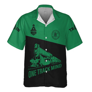 Railspirit Personalized Pittsburgh And Lake Erie Railroad Hawaiian Shirt One Track Mind Unisex Train Shirt Gift Idea For Train Lover