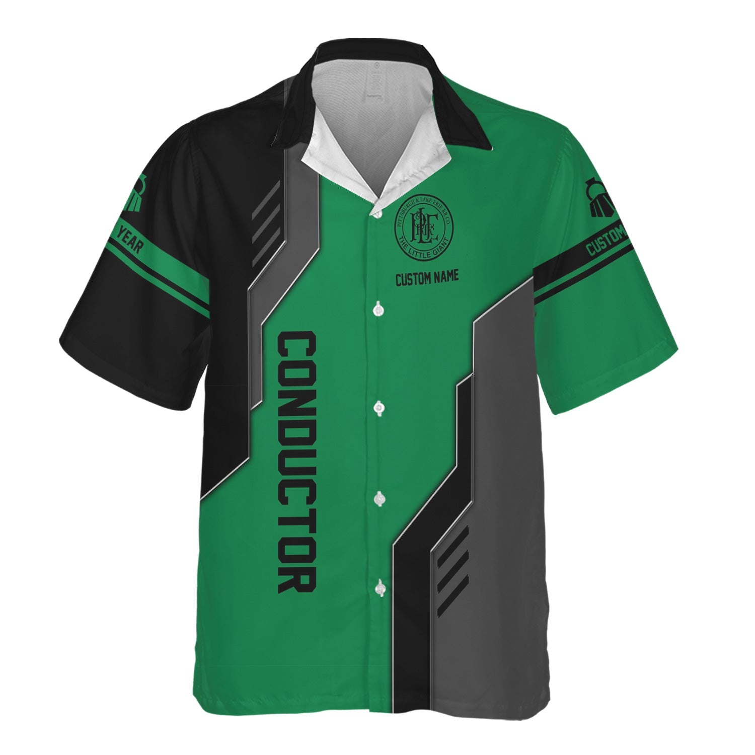 Railspirit Personalized Pittsburgh And Lake Erie Railroad Hawaiian Shirt Unique Railway Style with Custom Job Train Shirt