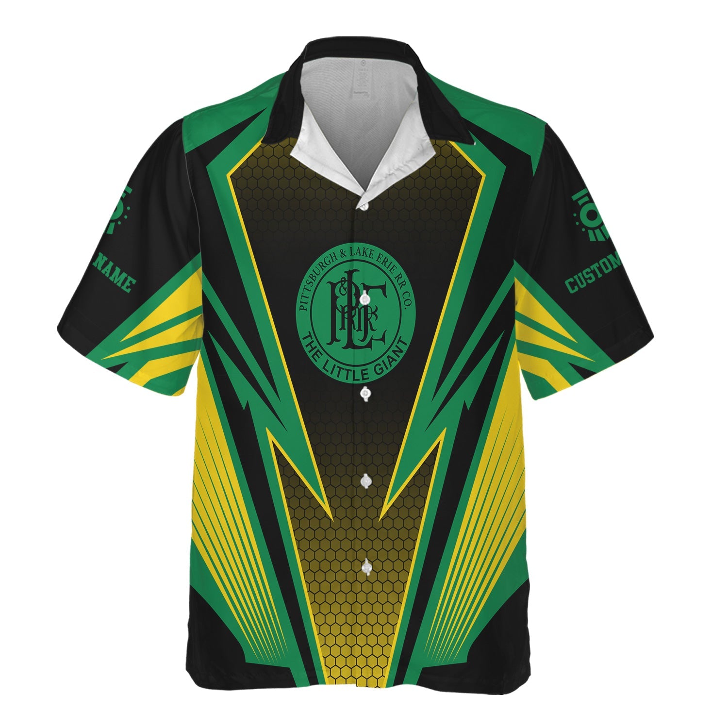 Railspirit Personalized Pittsburgh And Lake Erie Railroad Hawaiian Shirt Lightning Graphic Style Shirt Gift Idea For Train Lover