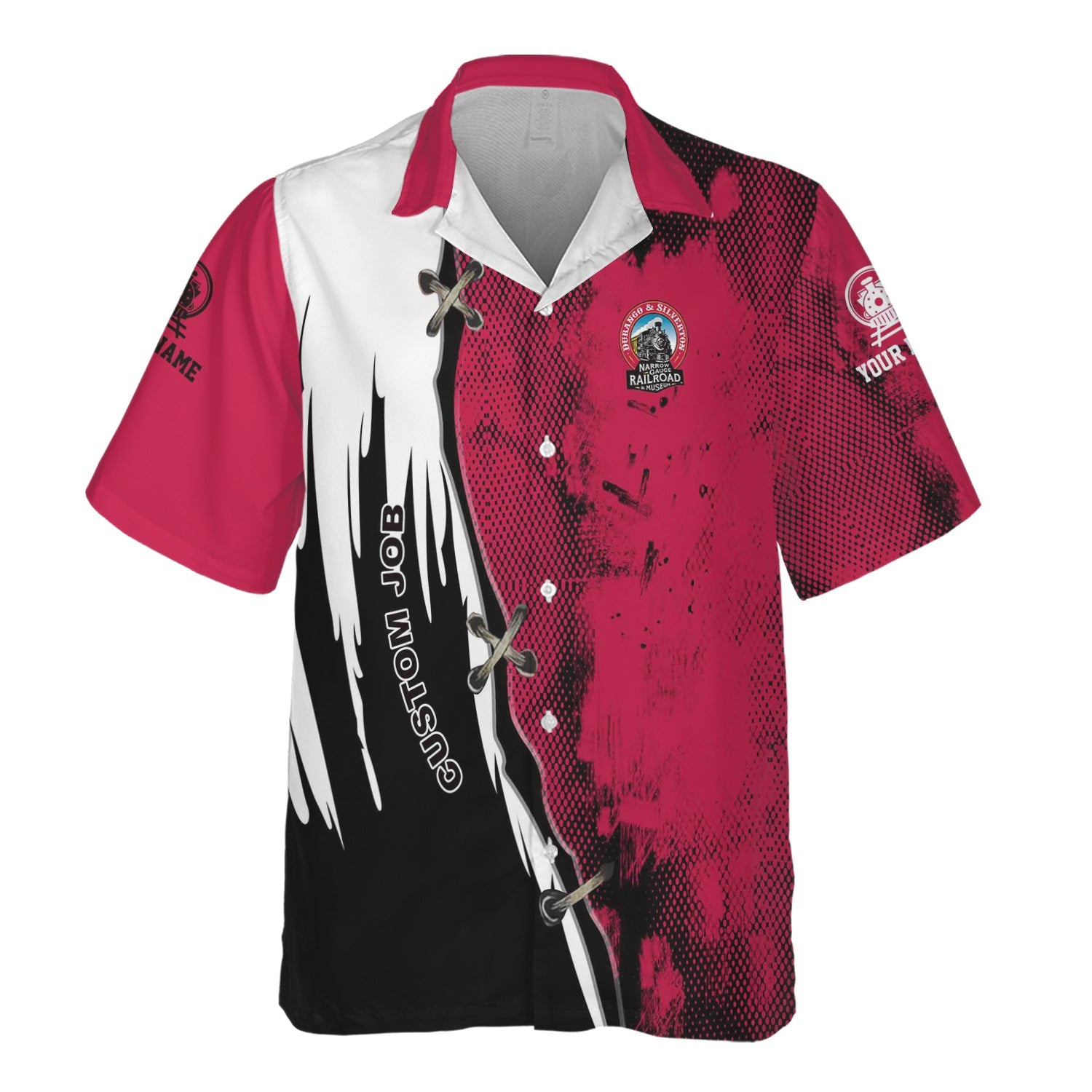 Railspirit Personalized Durango And Silverton Narrow Gauge Railroad Hawaiian Shirt Retro Stitches Design with Custom Position Train Shirt