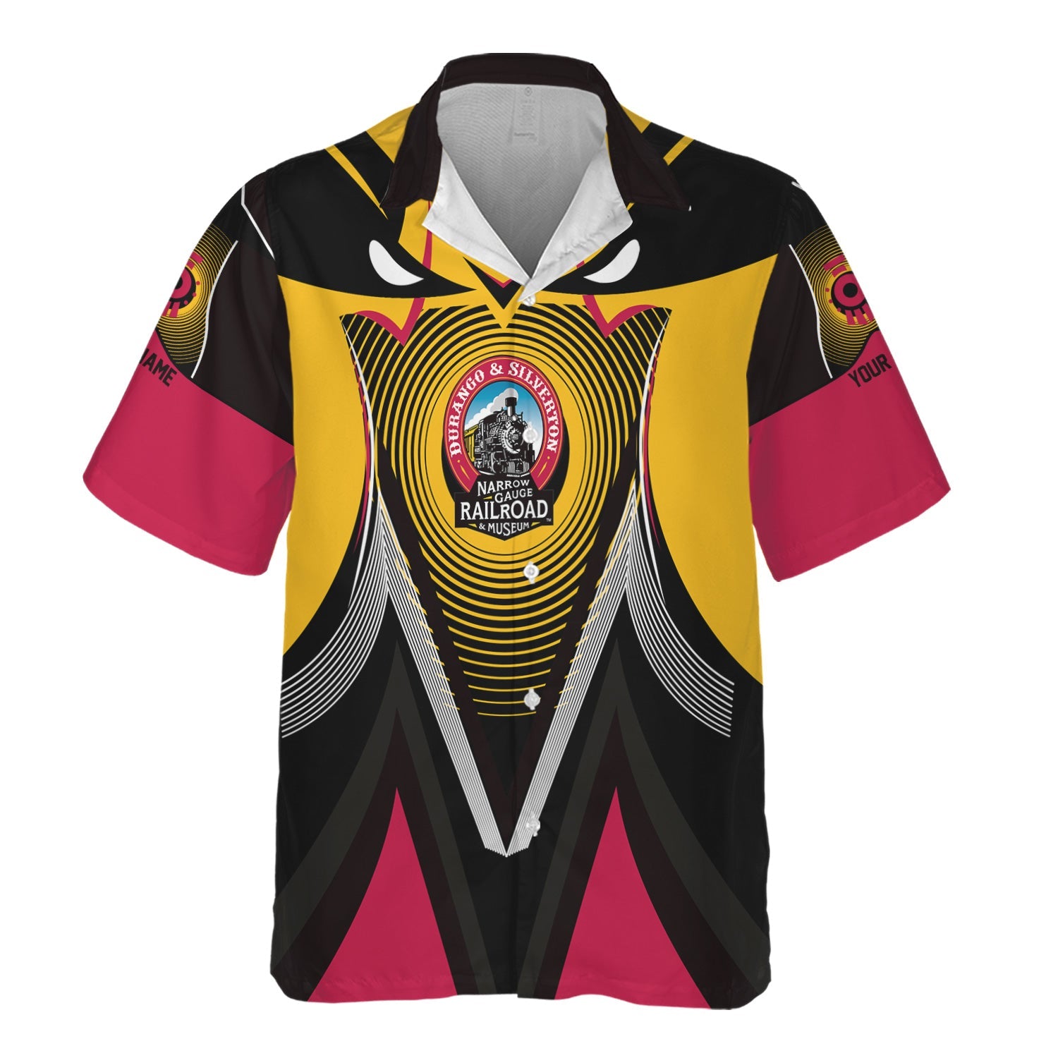 Railspirit Personalized Durango And Silverton Narrow Gauge Railroad Hawaiian Shirt Vibrant Graphic Pattern Shirt For Train Enthusiasts