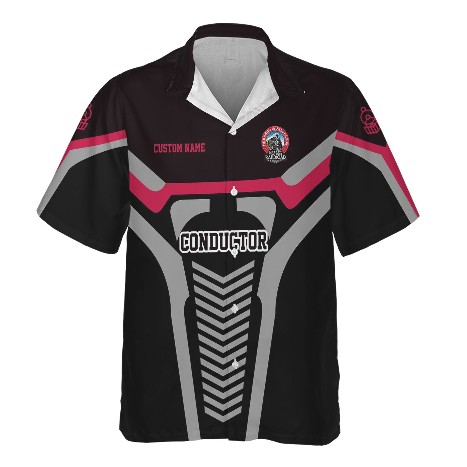 Railspirit Personalized Durango And Silverton Narrow Gauge Railroad Hawaiian Shirt Track-Inspired with Custom Job Position Train Shirt