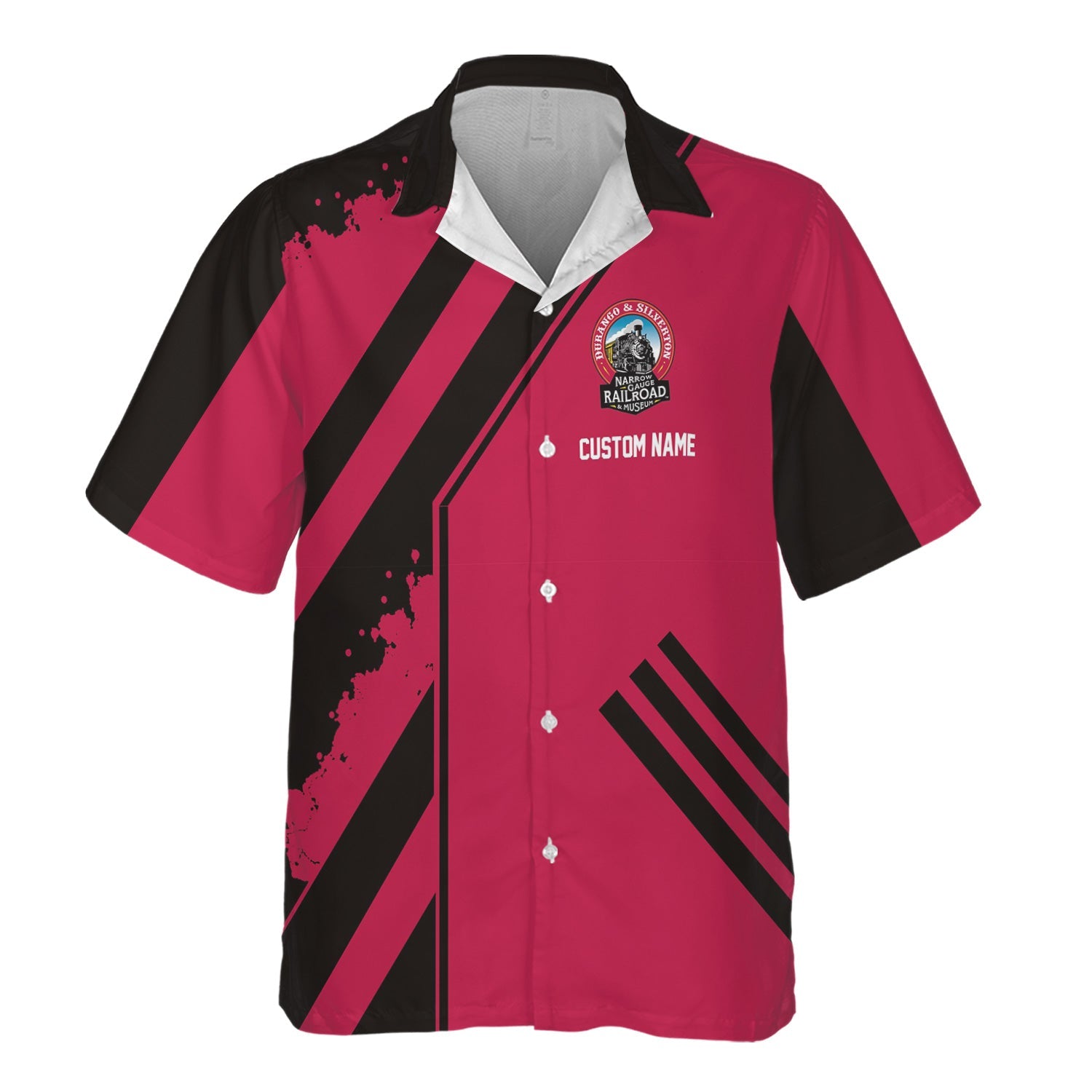 Railspirit Personalized Durango And Silverton Narrow Gauge Railroad Hawaiian Shirt Locomotive Design Train Shirt for Train Enthusiast