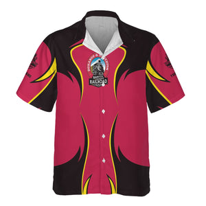 Railspirit Personalized Durango And Silverton Narrow Gauge Railroad Hawaiian Shirt Distinctive Flame Style Shirt For Steam Engine Addict