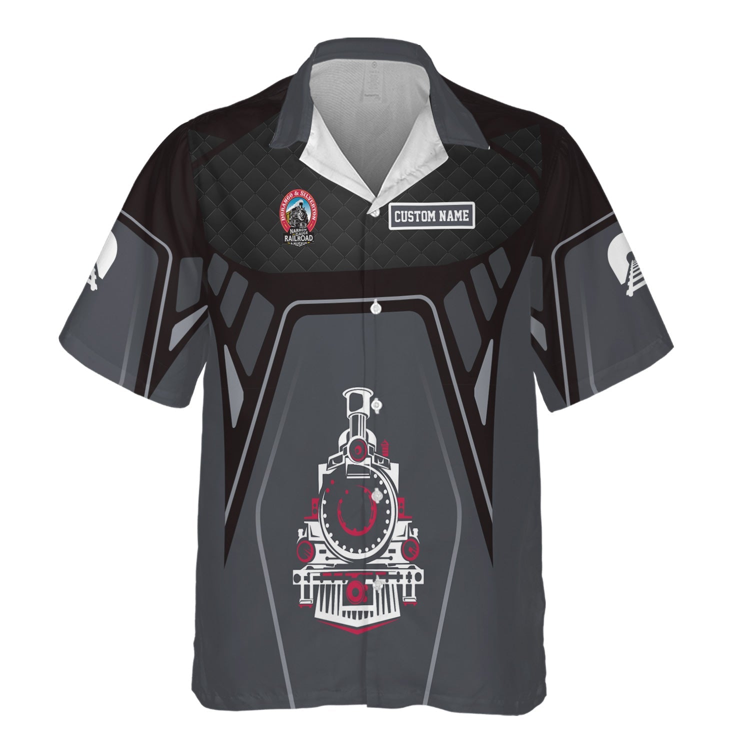 Railspirit Personalized Durango And Silverton Narrow Gauge Railroad Hawaiian Shirt Steam Locomotive Engine Graphic Train Shirt All Over Print