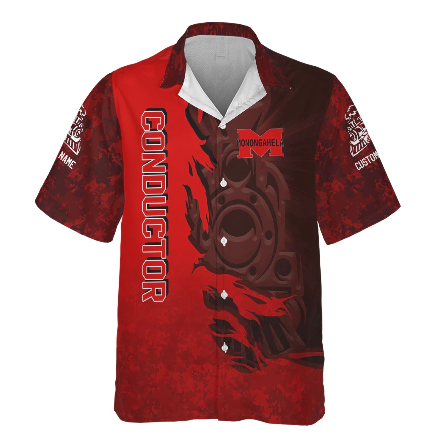 Railspirit Personalized Monongahela Railroad Hawaiian Shirt Blazing Style with Custom Position Train Shirt