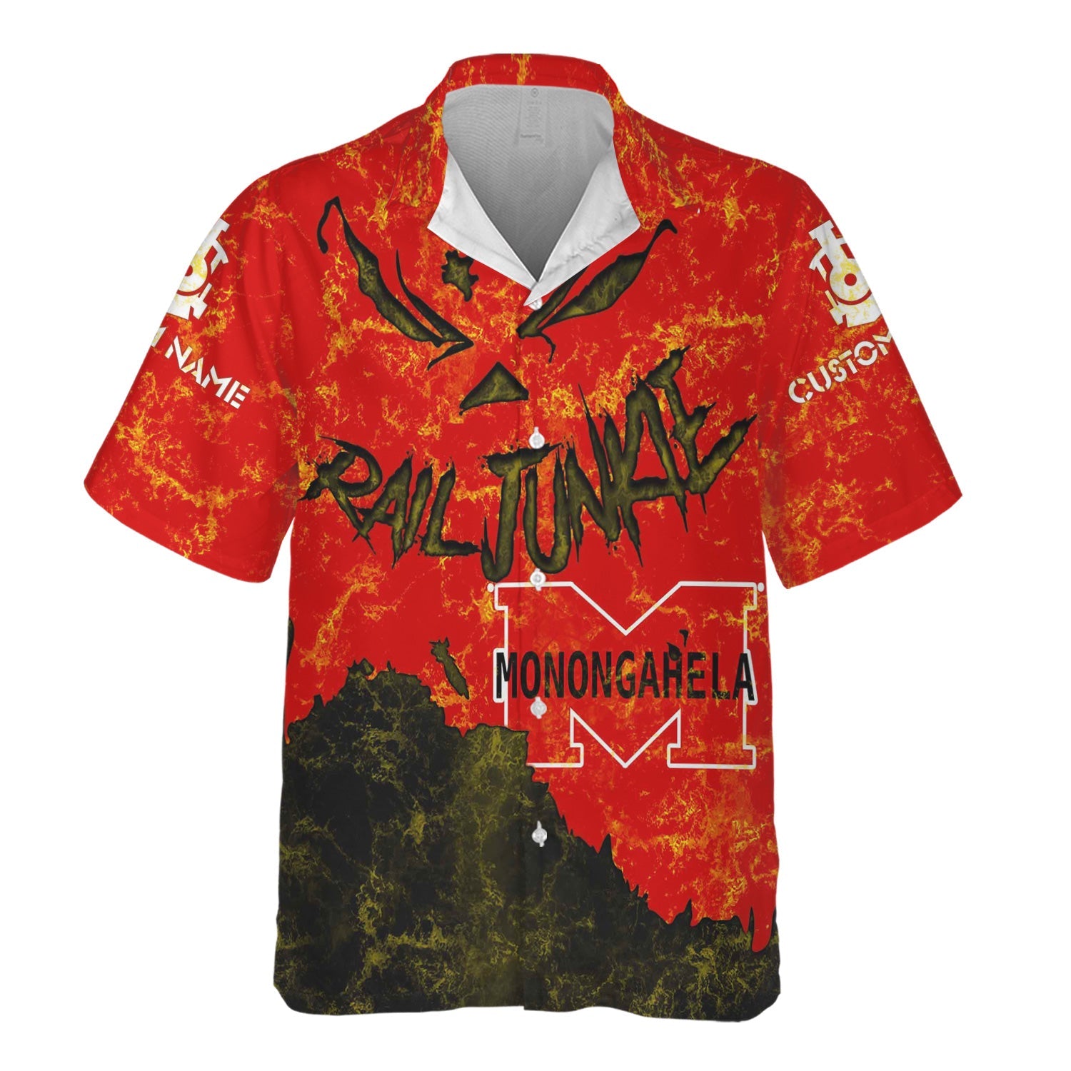 Railspirit Personalized Monongahela Railroad Hawaiian Shirt Torn Graphic Style Train Shirt For Rail Junkie