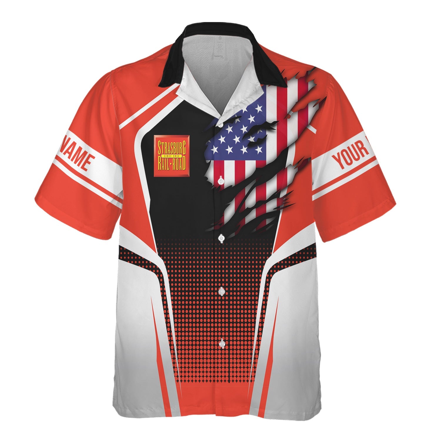 Railspirit Personalized Strasburg Railroad Hawaiian Shirt American Eagle Vintage Train Shirt