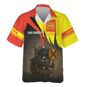 Railspirit Personalized Strasburg Railroad Hawaiian Shirt Angry Train Hawaiian Shirt Gift Idea For Train Lover