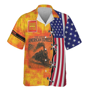 Railspirit Personalized Strasburg Railroad Hawaiian Shirt Retro American Express Train With USA Flag Shirt