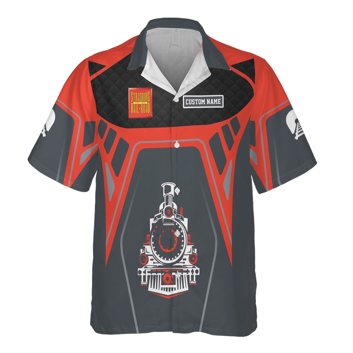 Railspirit Personalized Strasburg Railroad Hawaiian Shirt Steam Locomotive Engine Graphic Train Shirt All Over Print