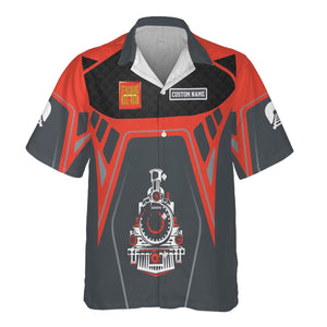 Railspirit Personalized Strasburg Railroad Hawaiian Shirt Steam Locomotive Engine Graphic Train Shirt All Over Print