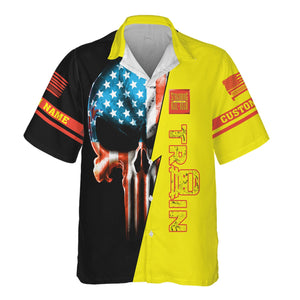 Railspirit Personalized Strasburg Railroad Hawaiian Shirt Train Skull American Flag Shirt All Over Print
