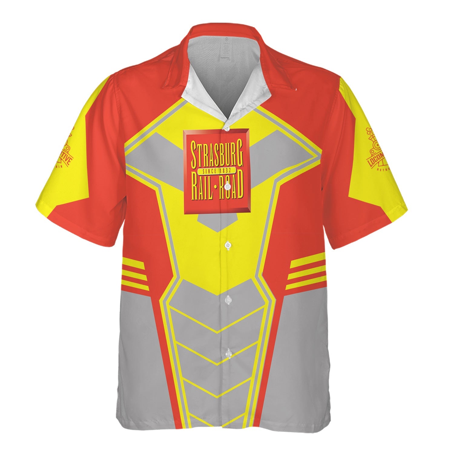 Railspirit Personalized Strasburg Railroad Hawaiian Shirt Engine-Inspired Style Train Shirt for Railroad Fanatic