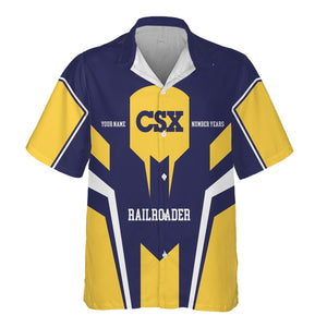 Railspirit Personalized CSX Transportation Railroad Hawaiian Shirt Custom Year Railroader Shirt Gift Idea For Train Lover