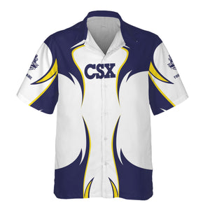 Railspirit Personalized CSX Transportation Railroad Hawaiian Shirt Distinctive Flame Style Shirt For Steam Engine Addict