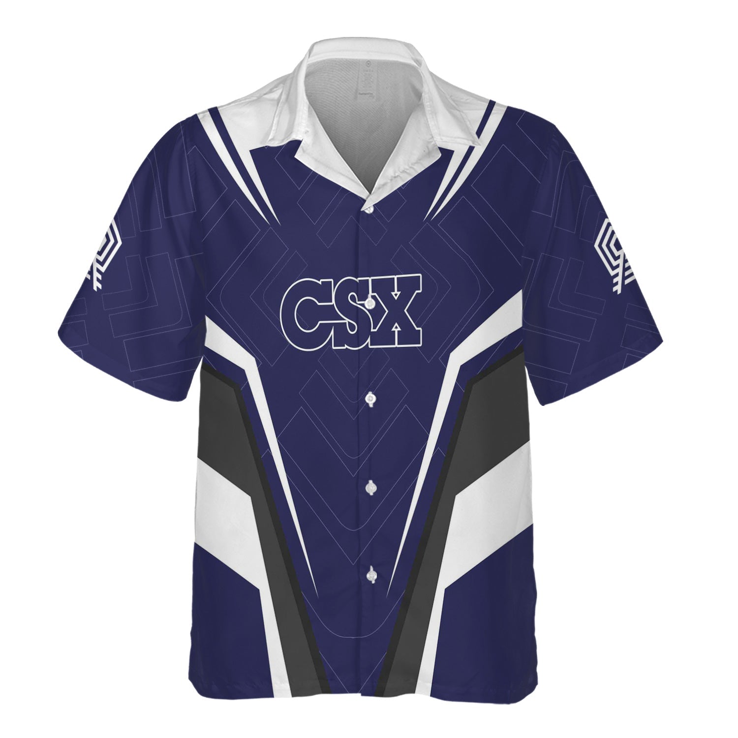 Railspirit Personalized CSX Transportation Railroad Hawaiian Shirt Railway Inspired Apparel Train Shirt For Train Lovers