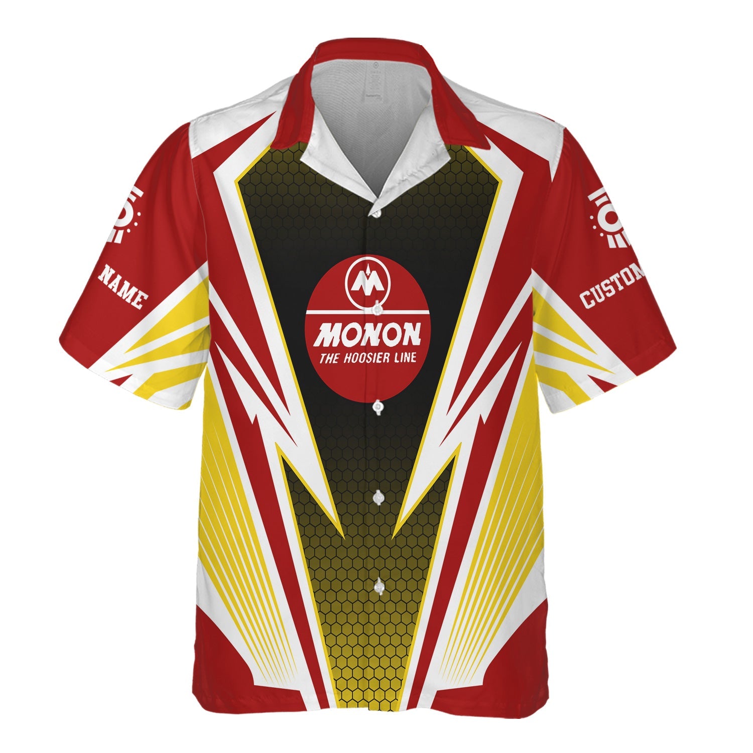 Railspirit Personalized Monon Railroad Hawaiian Shirt Lightning Graphic Style Shirt Gift Idea For Train Lover