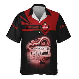Railspirit Personalized Monon Railroad Hawaiian Shirt Train Ticket  American Locomotive Printed Train