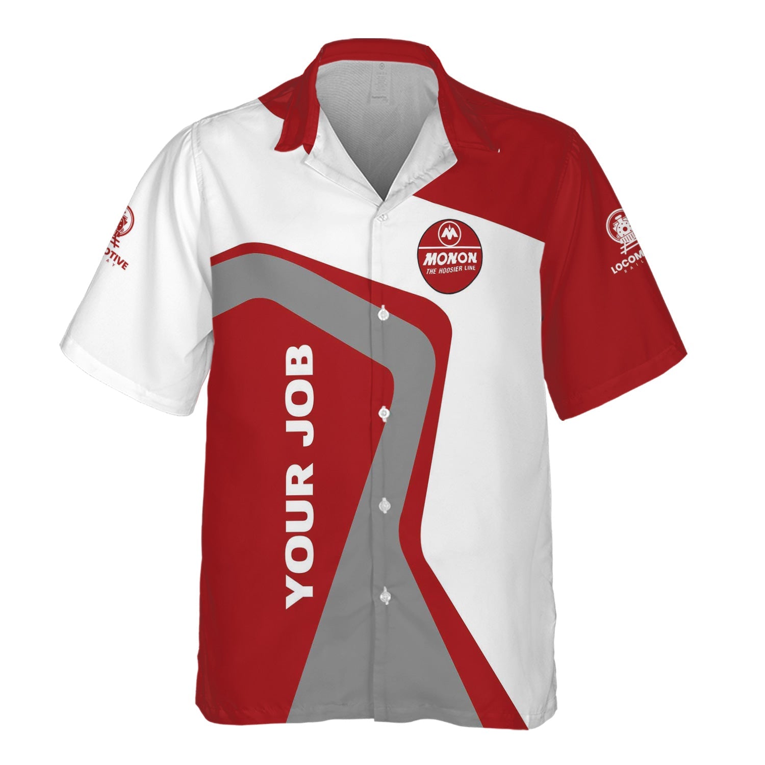 Railspirit Personalized Monon Railroad Hawaiian Shirt Unique Design with Custom Job Position Train Shirt