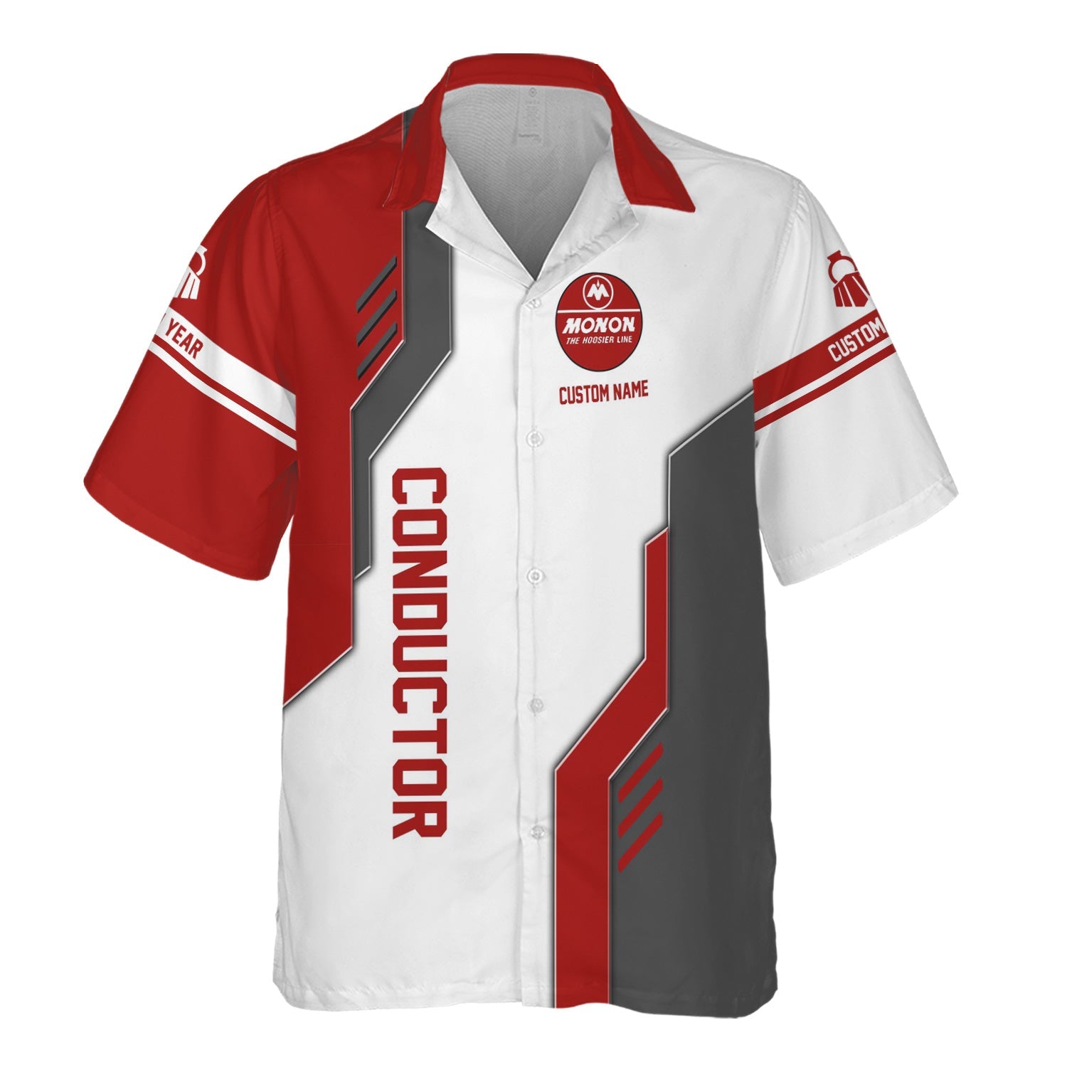 Railspirit Personalized Monon Railroad Hawaiian Shirt Unique Railway Style with Custom Job Train Shirt