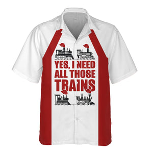 Railspirit Custom Name Monon Railroad Hawaiian Shirt Yes I Need All Those Train Printed Shirt