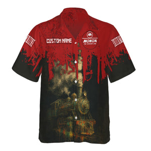 Railspirit Personalized Monon Railroad Hawaiian Shirt Vintage Train Art Style Shirt For Locomotive Fans