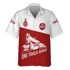 Railspirit Personalized Monon Railroad Hawaiian Shirt One Track Mind Unisex Train Shirt Gift Idea For Train Lover