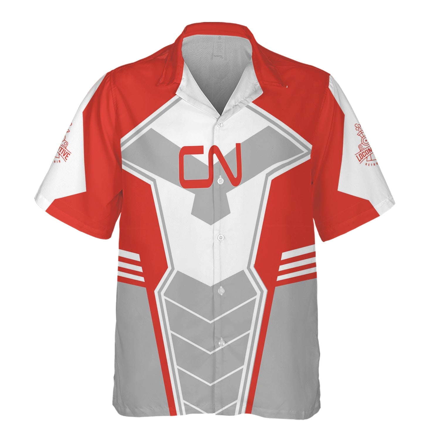 Railspirit Personalized Canadian National Railroad Hawaiian Shirt Engine-Inspired Style Train Shirt for Railroad Fanatic