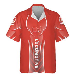 Railspirit Personalized Canadian National Railroad Hawaiian Shirt Striking Line Style Train Shirt For Locomotive Lovers