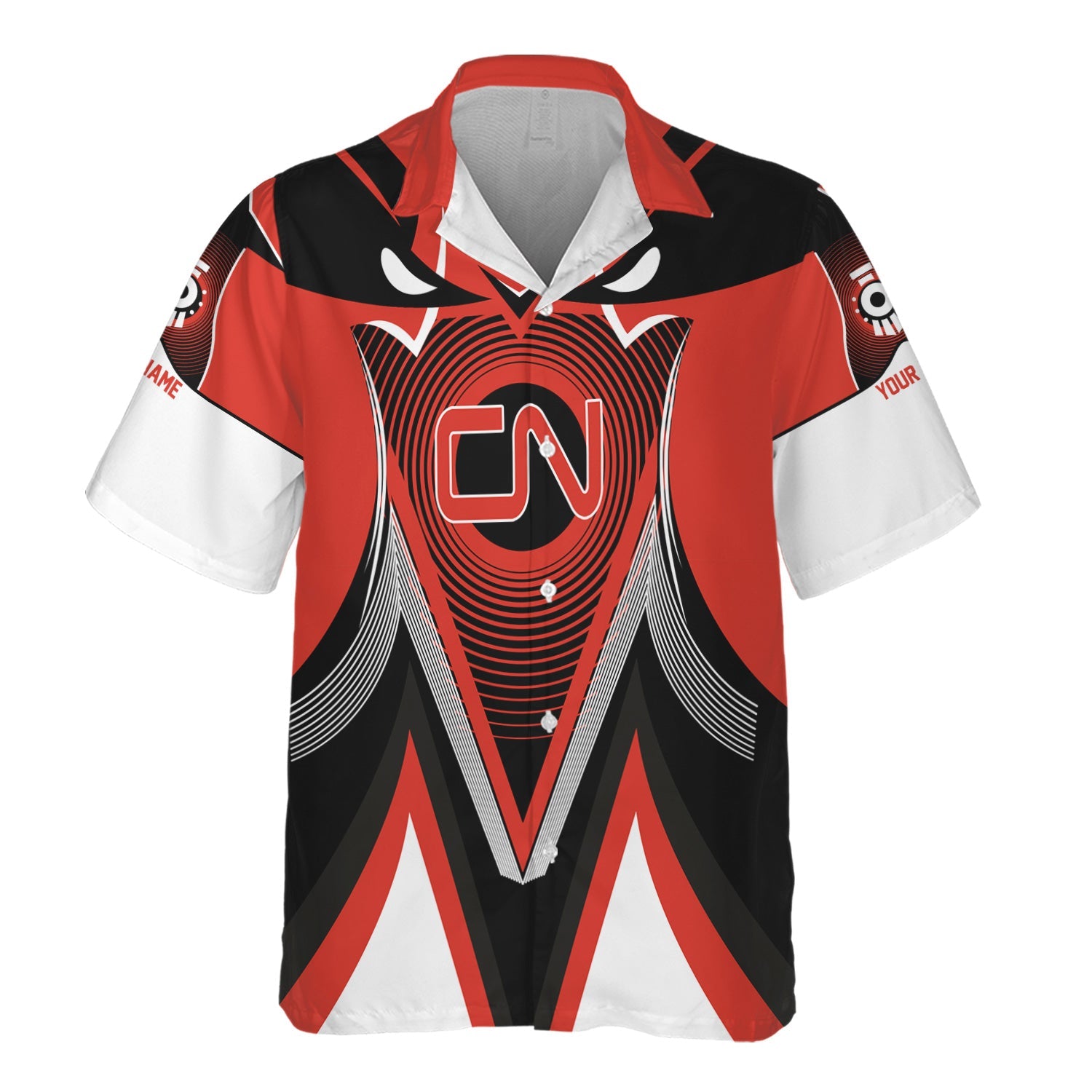 Railspirit Personalized Canadian National Railroad Hawaiian Shirt Vibrant Graphic Pattern Shirt For Train Enthusiasts