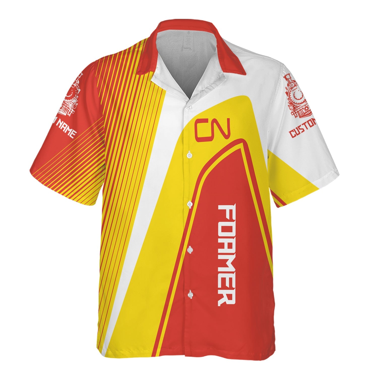 Railspirit Personalized Canadian National Railroad Hawaiian Shirt Vibrant Striking Style Shirt For Rail Enthusiasts