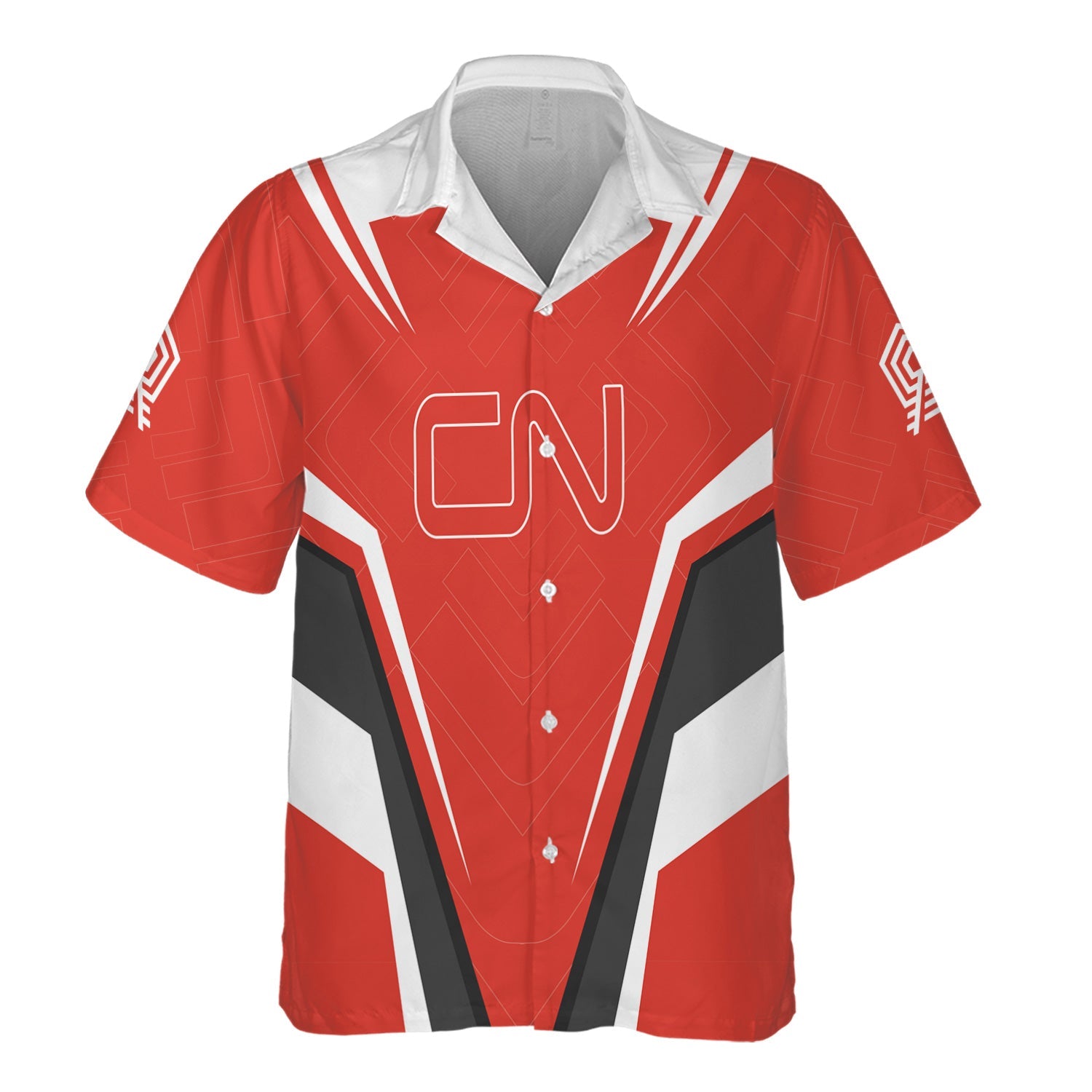 Railspirit Personalized Canadian National Railroad Hawaiian Shirt Railway Inspired Apparel Train Shirt For Train Lovers