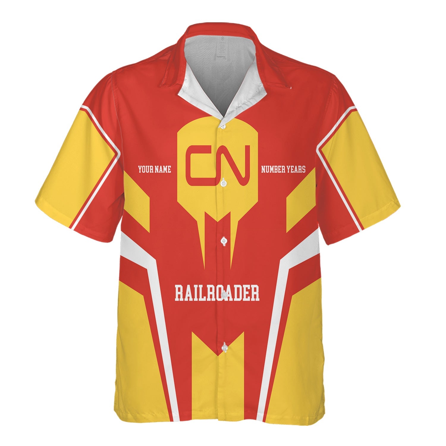 Railspirit Personalized Canadian National Railroad Hawaiian Shirt Custom Year Railroader Shirt Gift Idea For Train Lover
