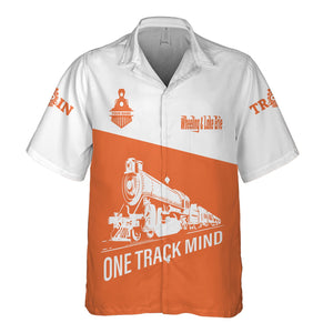 Railspirit Personalized Wheeling And Lake Erie Railroad Hawaiian Shirt One Track Mind Unisex Train Shirt Gift Idea For Train Lover