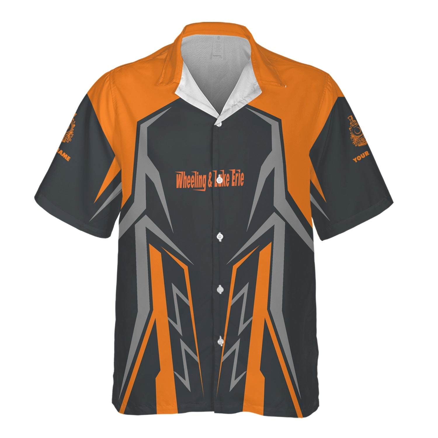 Railspirit Personalized Wheeling And Lake Erie Railroad Hawaiian Shirt Futuristic Design with Custom Job Train Shirt