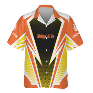 Railspirit Personalized Wheeling And Lake Erie Railroad Hawaiian Shirt Lightning Graphic Style Shirt Gift Idea For Train Lover