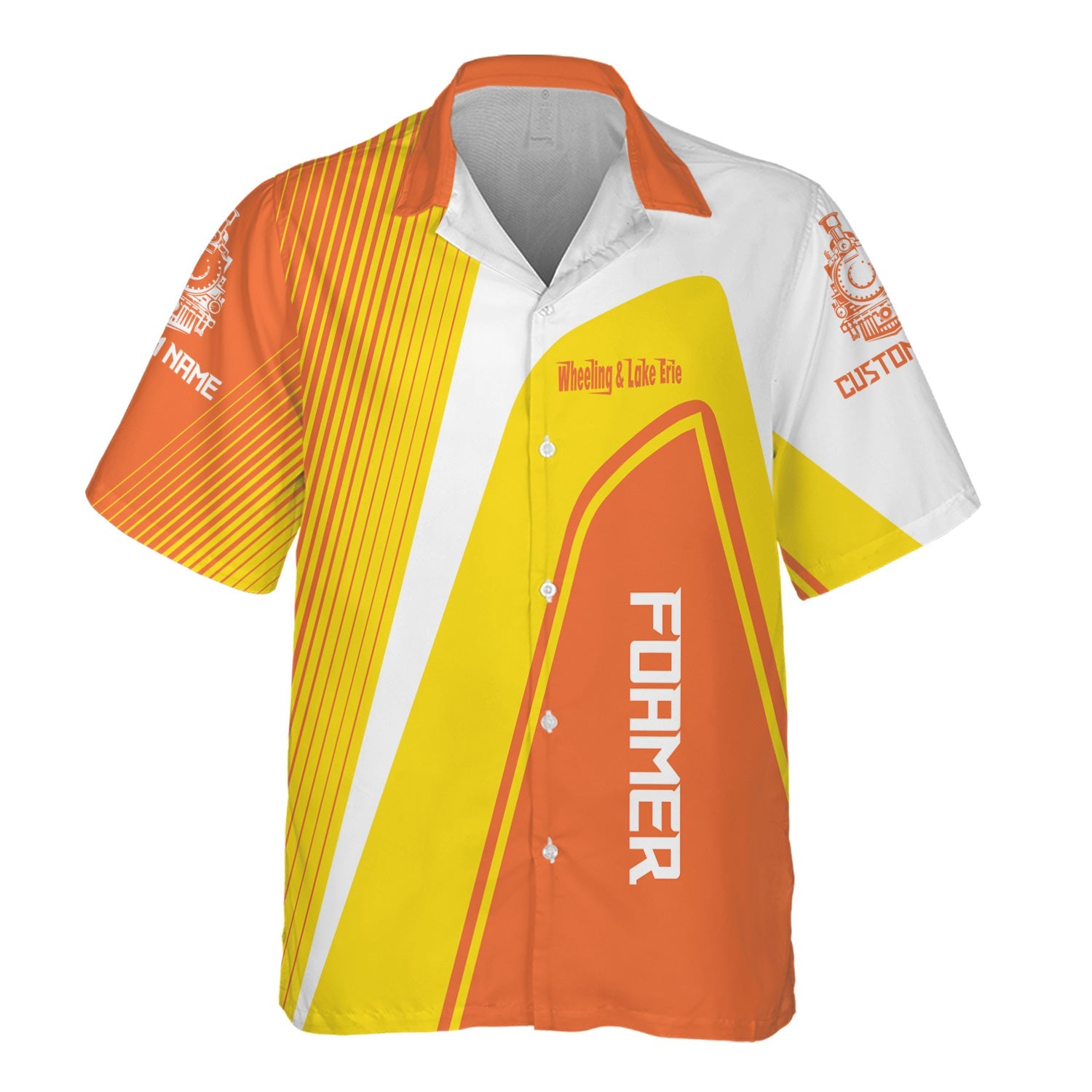 Railspirit Personalized Wheeling And Lake Erie Railroad Hawaiian Shirt Vibrant Striking Style Shirt For Rail Enthusiasts