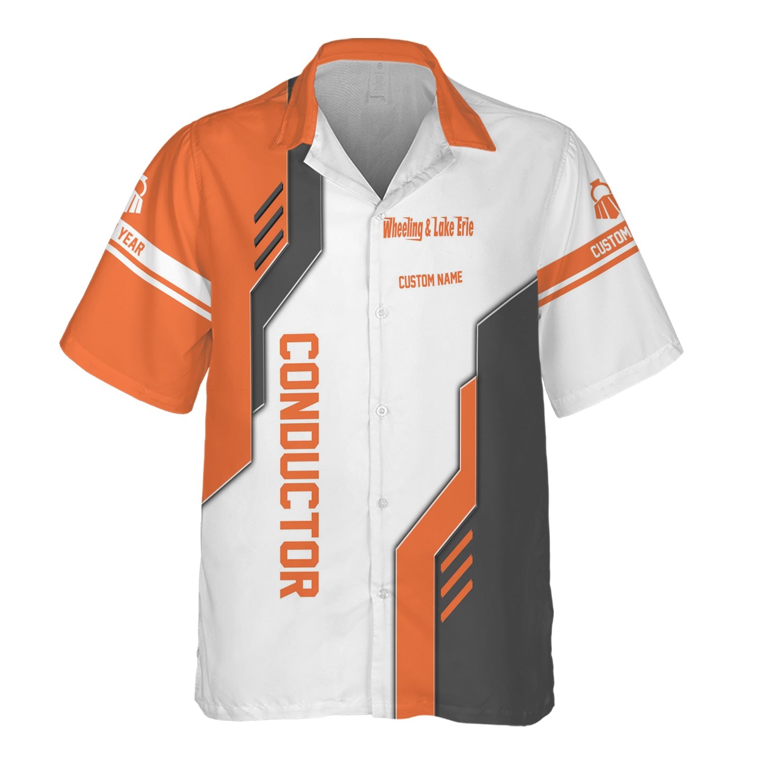 Railspirit Personalized Wheeling And Lake Erie Railroad Hawaiian Shirt Unique Railway Style with Custom Job Train Shirt