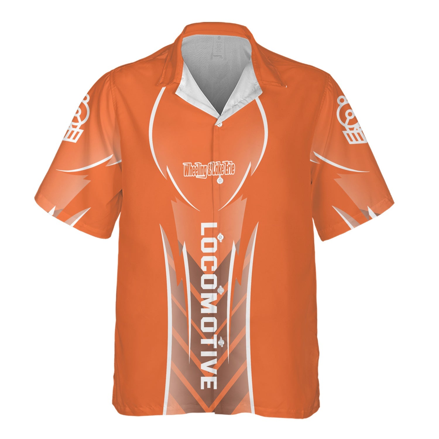 Railspirit Personalized Wheeling And Lake Erie Railroad Hawaiian Shirt Striking Line Style Train Shirt For Locomotive Lovers